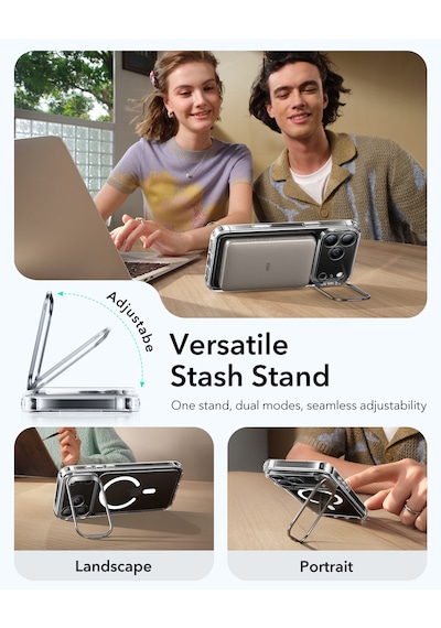 Esr Apple Uyumlu iPhone 17 Pro Max Classic Hybrid Magsafe Standlı Kılıf - Şeffaf Şeffaf