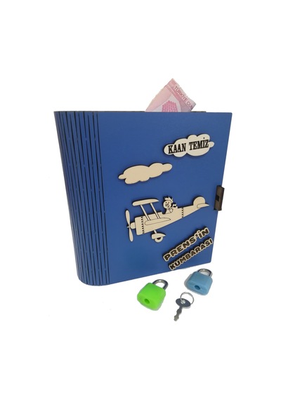Kişiye Özel Dekoratif Ahşap Prens Kitap Kumbara - Tipbox