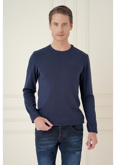 Efor Tr 875 Slim Fit Lacivert Klasik Triko Lacivert