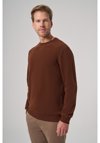 Morven Erkek Kiremit Trend Bisiklet Yaka Sweatshirt 26ks063003460 Kiremit