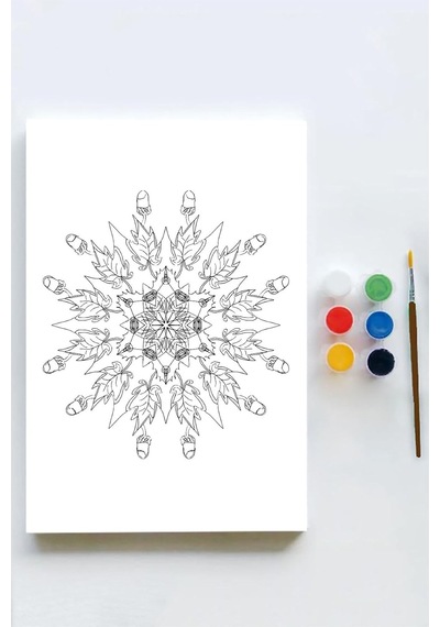 Pster21571 Mandala Tuval Kanvas Tablo Boyama Hobi Seti 7 50x70cm -