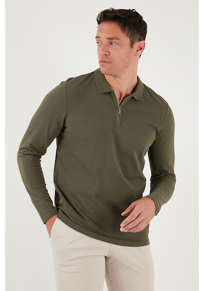 Buratti Pamuklu Slim Fit Yarım Fermuarlı Polo Yaka Erkek Sweat 5903010 Haki Buratti Pamuklu Slim Fit Yarım Fermuarlı Polo Yaka Erkek Sweat 5903010 Haki