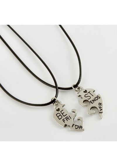 Hnrlıshp Best Friends Arkadaş Deri Set Kolye-siyah Çok renkli