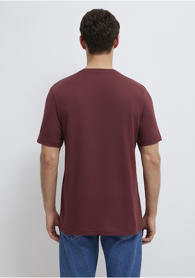 Mavi - Mavi Logo Baskılı Bordo Tişört 0613186-70396 Bordo