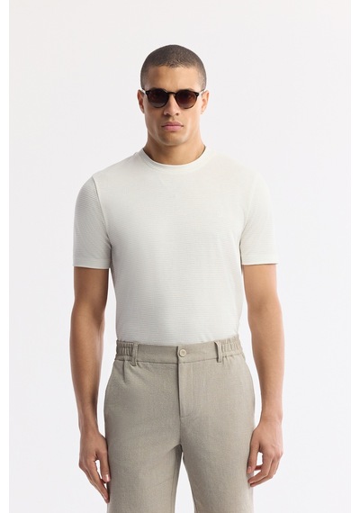 Avva Erkek Bej Yanı Lastikli Gofreli Bi-stretch Slim Fit Chino Şort A51y3730