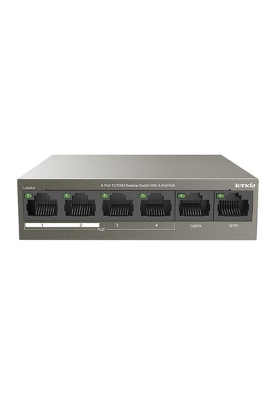 Tenda 5 Port 63W 4 Port Poe TEF1106P-4-63W 10/100 Yönetilemez Switch Masaüstü