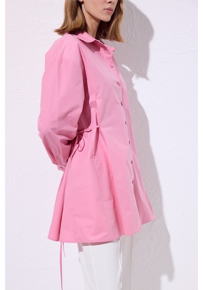 Manuka Bağlama Detaylı Gömlek Pembe Ss25gml00018-78 Pembe
