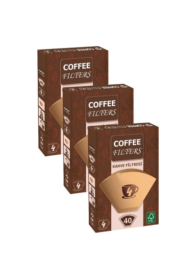 Caffeo Filters No4 40 Adet Kahve Filtre Kağıdı X 3 Adet Filtre Kağıdı