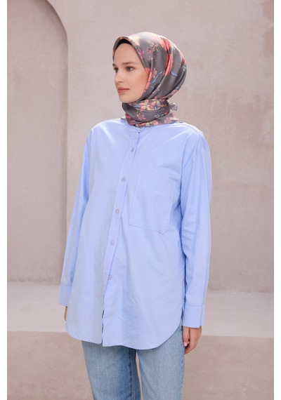 BELLİ Çiçek Desen İpek Twill Eşarp 4210d01 Gri - 83