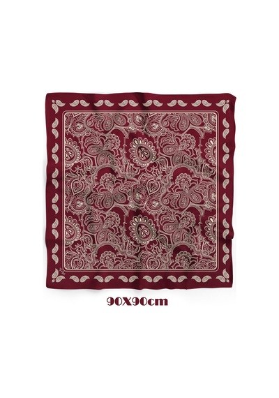 Zerafet Desen 90x90cm Eşarp/fular Bordo