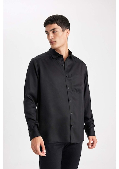 DeFacto Regular Fit Uzun Kollu Gömlek B8951AX23WNBK81