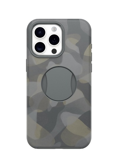 15 Pro Max Sadece Ottergrip Simetri Serisi Kılıf - Demir Camo Gri , Dahili Tutuş, Şık Kılıf, Magsafe&apos E Oturur, Yükseltilmiş Kenarlar Kamera Ve Ekranı Korur