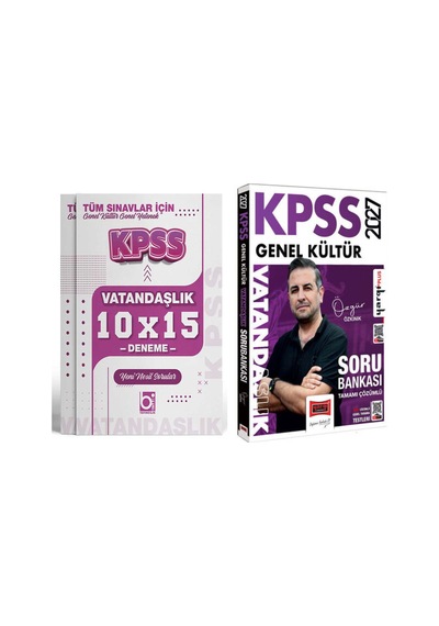 2027 Kpss Genel Kültür Vatandaşlık Tamamı Çözümlü Soru Bankası + Deneme Sınavı Seti Bigelio + Yargı