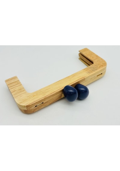 Angel Çanta Aksesuar 20 Cm Oval Lacivert Toplu Ahşap Burs