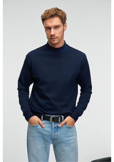 Grımelange QUILLA Erkek Yarım Balıkçı Basic Lacivert Sweatshirt
