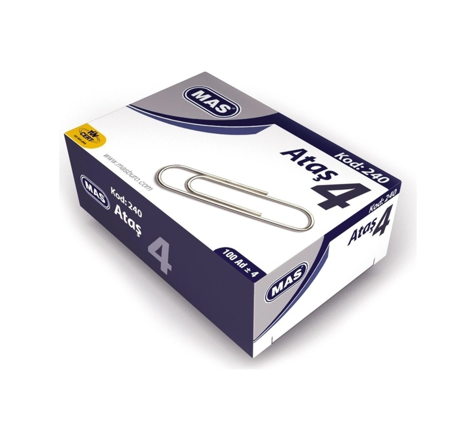 Ataş Ataç Nikel Kaplı No:4 100 Lü 240 24 Paket