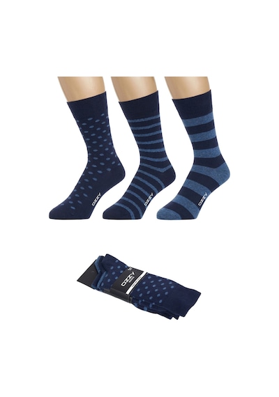 Ozzy Socks 3 Çift Dikişsiz Erkek Penye Pamuklu 4 Mevsim Çorap Dayanıklı Topuk Burun Lacivert