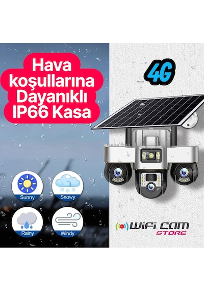 3 Motorlu V380 4g Solar Kamera
