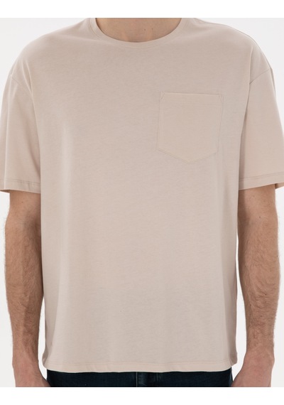 Pierre Cardin Erkek Bej Tişört Basic 50306991-vr011 Bej