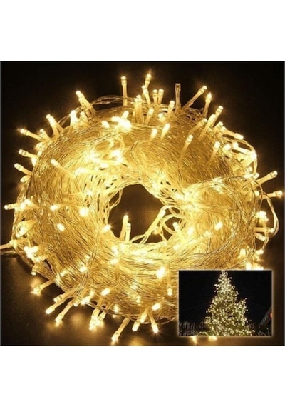Fonksiyonlu 100 Ledli 10 Metre Özel Günlere Kutlama Süsleme Fişli Sarı