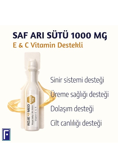 Roje Med Royal Jelly Arı Sütü İçeren Takviye Edici Gıda 1000 Mg 10 x 10 Flakon