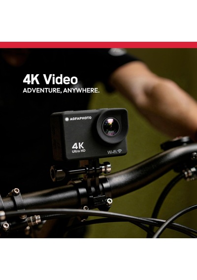 Agfaphoto Realimove Ac9000-30 Su Geçirmez Dijital Eylem Kamera Gerçek 4k Eıs Anti-shake, 170 Â Açı, 2.0 İnç Lcd Ekran, 18 Zubehörteile, Wlan Siyah M