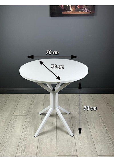 Nisa Beyaz Yuvarlak Mutfak Masası Yemek Masası Balkon Masası Metal Beyaz Ayak 70 Cm Nisa Beyaz Yuvarlak Mutfak Masası Yemek Masası Balkon Masası Metal Beyaz Ayak 70 Cm