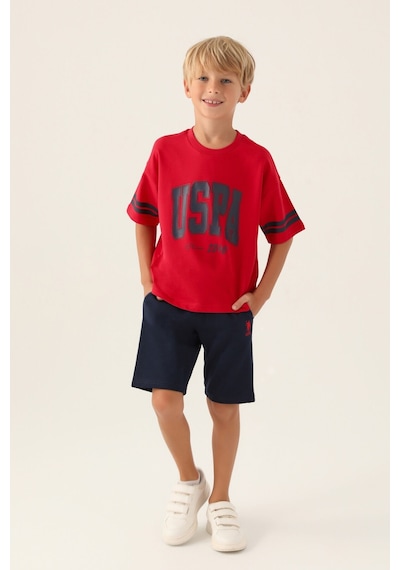 U.S. Polo Assn. Lisanslı Sim Kırmızı Erkek Çocuk Bermuda Takım 5274-43353 Kırmızı
