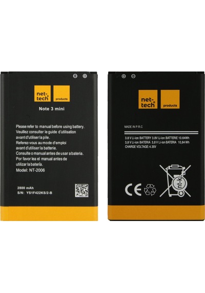 Teknonet Samsung Galaxy N7500 Note 3 Neo Uyumlu Nettech 2800 Mah