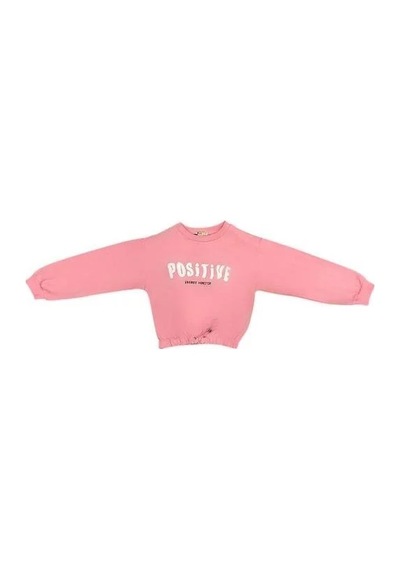 Kız Çocuk Positive Baskılı Sweatshirt-14230 Neon Pembe Kız Çocuk Positive Baskılı Sweatshirt-14230 Neon Pembe