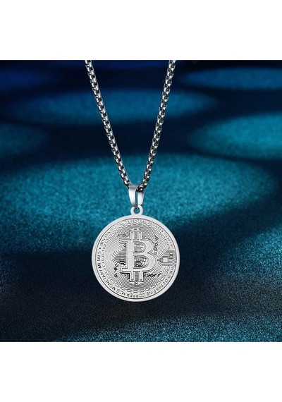 Bitcoin Btc Sanal Para Paslanmaz Çelik Kolye Kadın&erkek Çelik