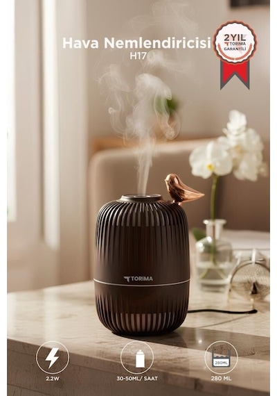 Premium H17 Koyu Kahverengi 280 Ml Buhar Makinesi Kompakt Cihaz Estetik Tasarım Ev Aksesuarı