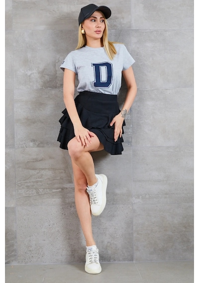 Bigümex D Baskılı T-shirt Gri