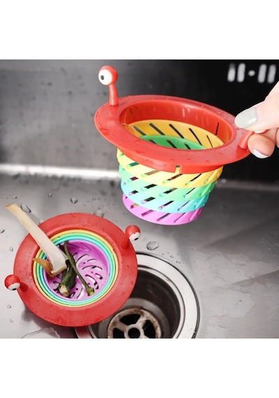 Lavabo Süzgeci Renkli 6 Kademeli Mutfak Gider Tıpası Lavabo Süzgeci Plastik Diğer