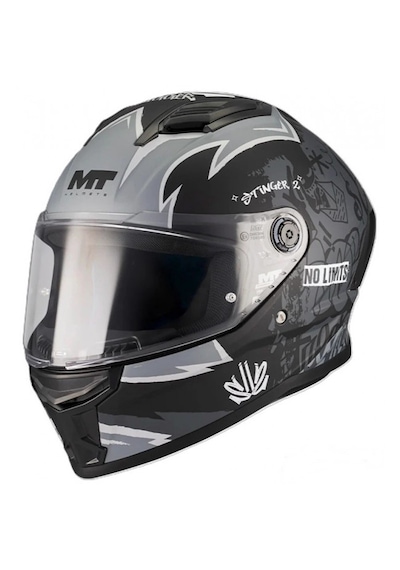Mt Stinger 2 Tagger B2 Şefaf Vizörlü V-28b Kapalı Kask Mat Renk Çok Renkli