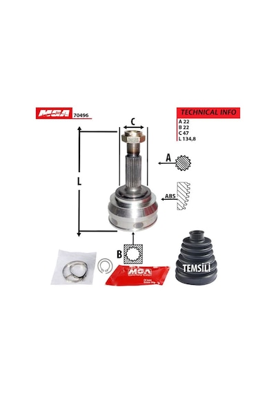 MGA 70496 Aks Kafası Dış Favorıt Felıcıa 89- 22×22×47