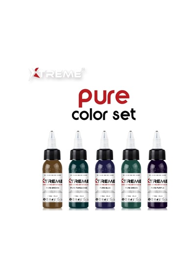 Xtreme Ink Pure Color Set 1 Oz 5 Li Profesyonel Dövme Boyası Seti