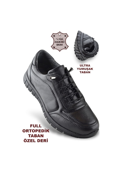 909 Tam Ortopedik Taban Hakiki Deri Erkek Ayakkabı Kadın Ayakkabı Kaymaz Taban Unisex Ayakkabı Lastikli Bağcık Siyah 909 Tam Ortopedik Taban Hakiki Deri Erkek Ayakkabı Kadın Ayakkabı Kaymaz Taban Unisex Ayakkabı Lastikli Bağcık Siyah