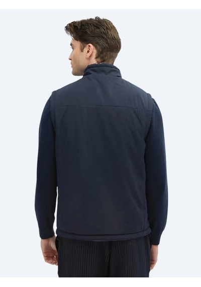 Kip Lacivert Regular Fit Dik Yaka Casual Dokuma Spor Yelek Lacivert