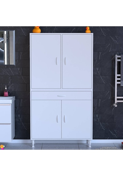 Eliusta Luma Kapaklı & Çekmeceli Banyo Dolabı 90 Cm Genişlikte Beyaz Dolap 90x173x32,5 Cm Depolama Dolabı Beyaz Eliusta Luma Kapaklı & Çekmeceli Banyo Dolabı 90 Cm Genişlikte Beyaz Dolap 90x173x32,5 Cm Depolama Dolabı Beyaz