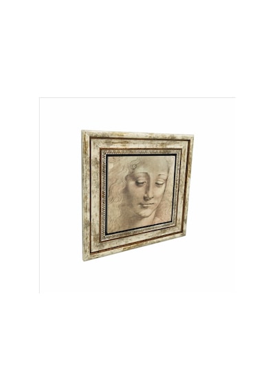 Baş Etüdü Leonardo Da Vinci Baskılı Taş Tablo 25x25