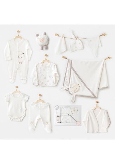 Erturkstore Ac25561 Newborn Set Tinny Ships 10'lu Hastane Çıkışı Ekru Çok Renkli