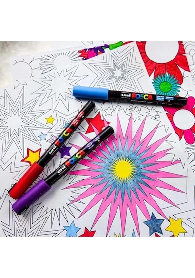 Uni Posca Markör Kalem 3m Set 0.9-1.3 Mm Keçe Uçlu 12'li Set 103 Ivory