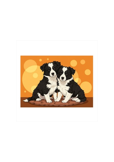 Sevimli Yavru Köpekler Modern Mdf Tablo