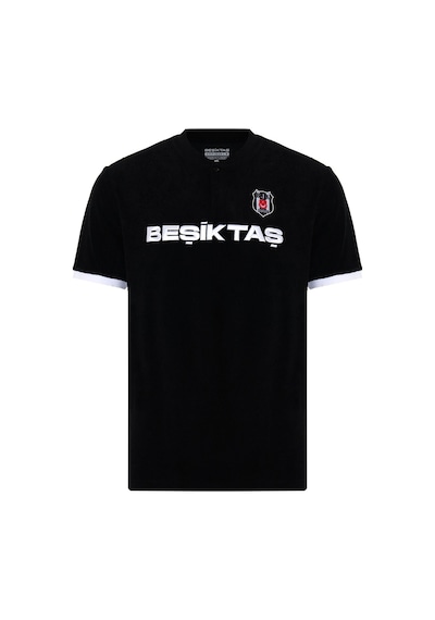 Beşiktaş Lisanslı Yazılı Logolu Siyah T-shirt Kartal Ahşap Kutulu Siyah - Beyaz