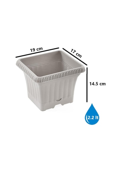 Omnipazar So-ob00 Dekoratif Ova Balkon Saksı 2.2 Lt Kirli Beyaz 6 Adet