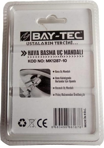 Bay-tec Mk1287-10 Hava Basma Uç Mandalı 2li 8mm