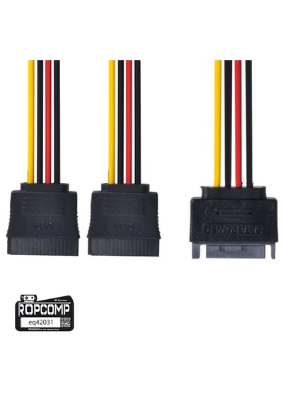 Ropcomp 15-pin Sata 2x Dişi - Erkek Y Çoklayıcı Kablo