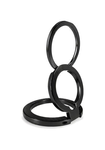 Zore Paris M162 Karbon Fiber Tasarımlı Magnetik Ring Standlı Telefon Tutucu Siyah