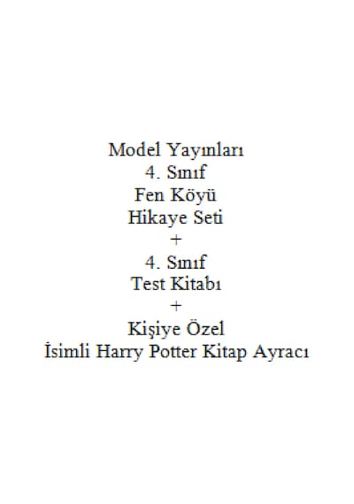 4. Sınıf Hikaye Kitabı Seti Model Yayınları Fen Köyü + 4. Sınıf Test Kitabı + Kişiye Özel İsimli Harry Potter Kitap Ayracı
